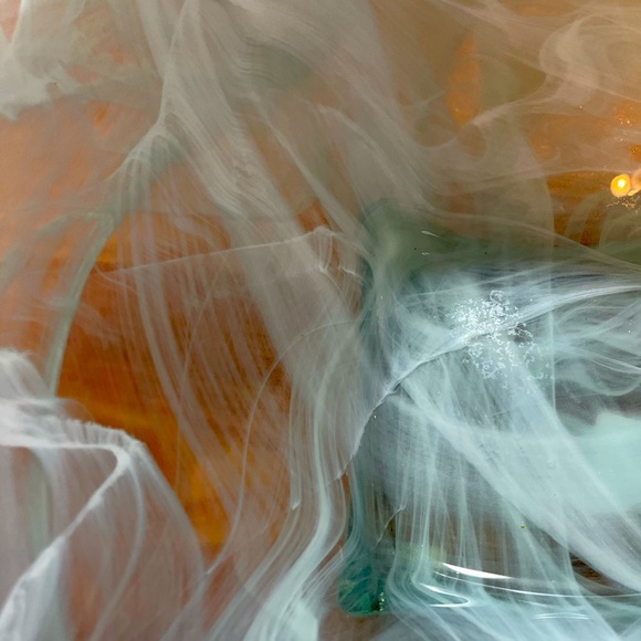 Recycled Art Glass Eco glass Centerpiece Bowl Sea-foam Made In Spain - Picture 4 of 16